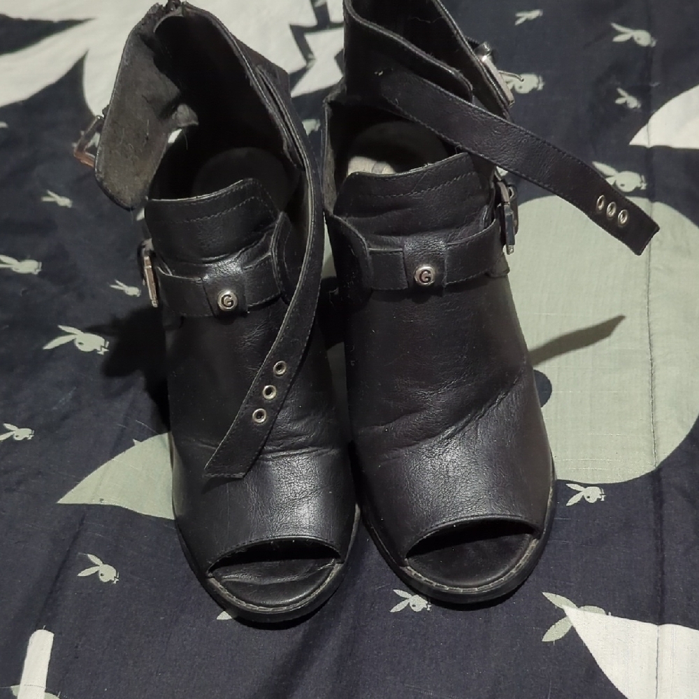 G by Guess Black Strappy Heeled Boots
